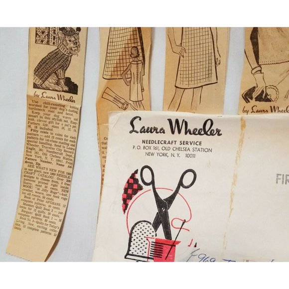 Lot 6 Newspaper Clippings Sewing Pattern Ads 1960s Laura Wheeler Marian Martin - Picture 5 of 7